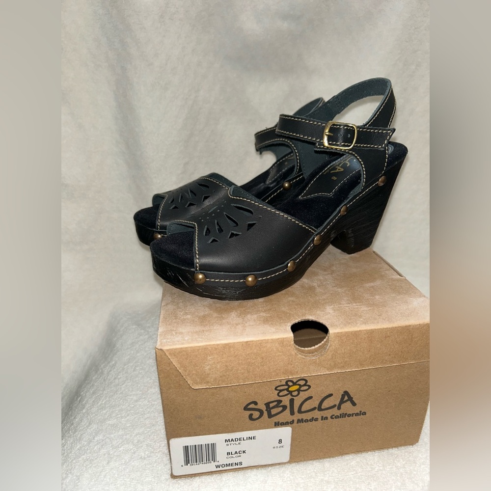 Sbicca Black Sandals with Chunky Platform Heel
